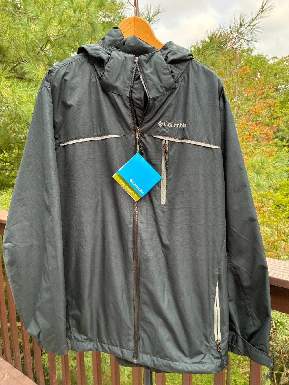 Columbia Hooded Full Zip Rain Jacket